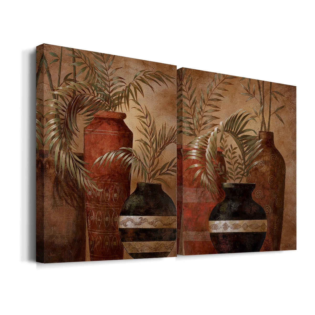 Wexford Home Exotic Vacation - 12" x 18" Wrapped Canvas Prints (Set of 2), Ready to Hang