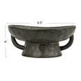 thumbnail image 2 of Creative Co-Op Stoneware Footed Pedestal Bowl with Handles, Reactive Glaze, Black, 2 of 4