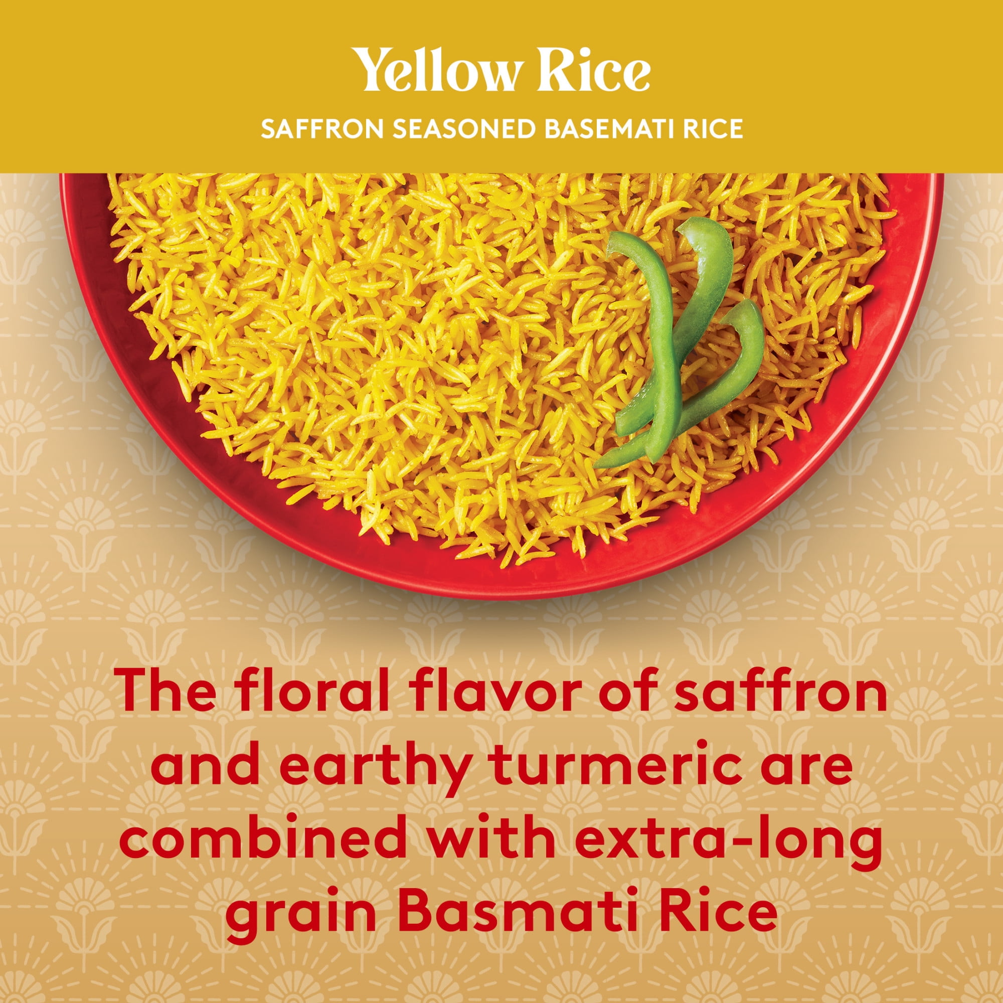 (3 pack) Royal Yellow Saffron Basmati Rice - Ready to Heat Basmati Rice - 8.5 oz Microwaveable Pouch