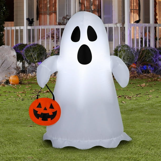 Spooky Ghost w/ Jack-O'-Lantern - Inflatable - Walmart.ca