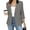 🔥 Gray_New, variant on Padded Shoulder Open Front Office Blazer For Women, Turn Down Collar Solid Button Long Sleeve Patchwork Suit Jacket, Structured Elegant Outer Layer For Workplace Business Daily Wear Sky Blue XXL