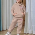 thumbnail image 4 of Uobin Kids 2 Piece Trendy Tracksuit Set Fall Winter Boys Girls Printed Hoodie Sweatpants Casual All-Match Outfit 2-13 Years, 4 of 6
