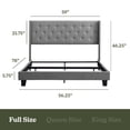 thumbnail image 6 of Lammaloe Full Size Platform Bed Frame with Wingback Diamond Upholstered Headboard, Silver, Full, 6 of 9