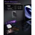 thumbnail image 3 of Cargador GaN Auorld de 100W, 3 puertos USB-C, paquete de 2, con cables, 3 of 7