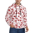 thumbnail image 2 of Haiem Red Football Patterned Men's Hoodie with Kangaroo Pocket - Ideal Pullover Sweatshirt for Daily Wear, Travel, and Home-Small, 2 of 7