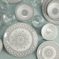 thumbnail image 6 of BIA Cordon Bleu Stoneware, Arabesque, 16-Piece Dinnerware Set Double Bowl, Gray and White, 6 of 9