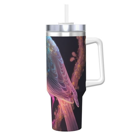 

Salouo Bird 1 for 40oz Water Bottle with Handle & Flip Straw - Stainless Steel Vacuum Insulated Tumbler-Reusable Travel Coffee Mug- Gifts for Women & Men