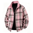 thumbnail image 5 of WIZUTIZ Men's Reversible Jacket Plaid Zip Up Loose Thin Sports Coat Polyester Spandex Waterproof Windproof for Hiking Camping Outdoor Daily Mens Fashion, 5 of 7