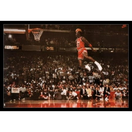 Michael Jordan Slam Dunk Poster Poster Print (Michael Jordan Best Slam Dunk)