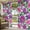 Purple Green, variant on 1 Panel Outdoor Curtains for Patio Waterproof 54"x84", Purple Flowers Weatherproof Privacy Outsides Curtains, Spring Watercolor Floral Leaves Botanical Beige Grommet Thermal Drapes for Cabana Porch
