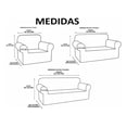 thumbnail image 4 of Cubre Sala Melocotton Ajustable Stretch Fit Elástico 3 Piezas Negro, 4 of 7