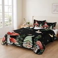 thumbnail image 2 of Full Quilt Set 78''x90'', Mushroom Lightweight Bedspread Coverlet Set with 2 Pillow Shams, Botanical Watercolor Gnomes Butterfly Leaf Plant Breathable All Season Quilt Bedding for Bedroom/Guest Room, 2 of 9