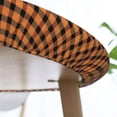 thumbnail image 6 of Round Fitted Tablecloth 52 Inch, Orange Black Plaid Fitted Tablecloth Round Fitted Table Cover Durable Tabletop Covers Table Topper for Buffet Table, Parties, Holiday Dinner, Wedding, 6 of 8
