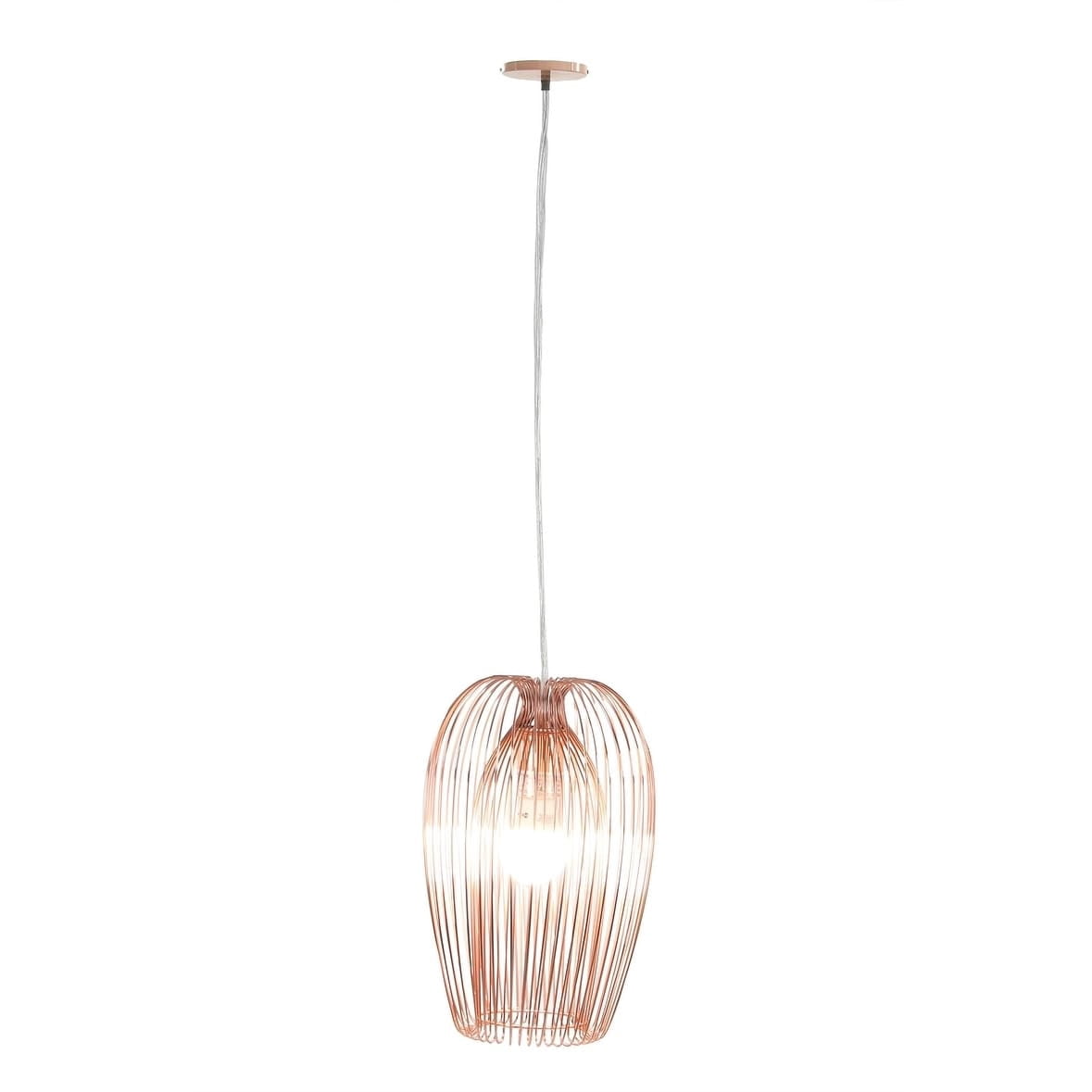 Decmode Contemporary 13 x 8 inch rounded cylinder iron pendant, Bronze