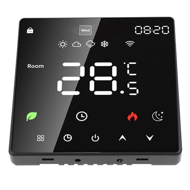 Floor Heating Temperature Controller, Digital LCD Display Floor Heating Electronic Thermostat 16A WIfI for Home White,Black
