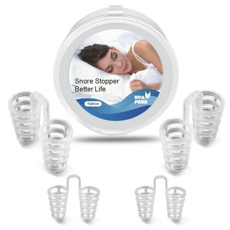 Snore Stopper – Anti Snoring Device By EaseBreath – New 2018 Model – Stop Snore Nose Vents Sleep Aid Kit Set Of 4 Nasal Dilators And Travel Case For Fast And Safe Snore Relief