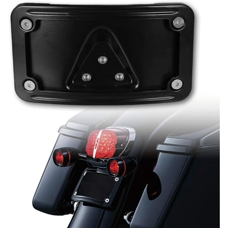 Curved Laydown License Plate Mount with Frame Harley Davidson License Plate Mount Truck Bracket 3-Hole Relocation kit OEM# 3148
