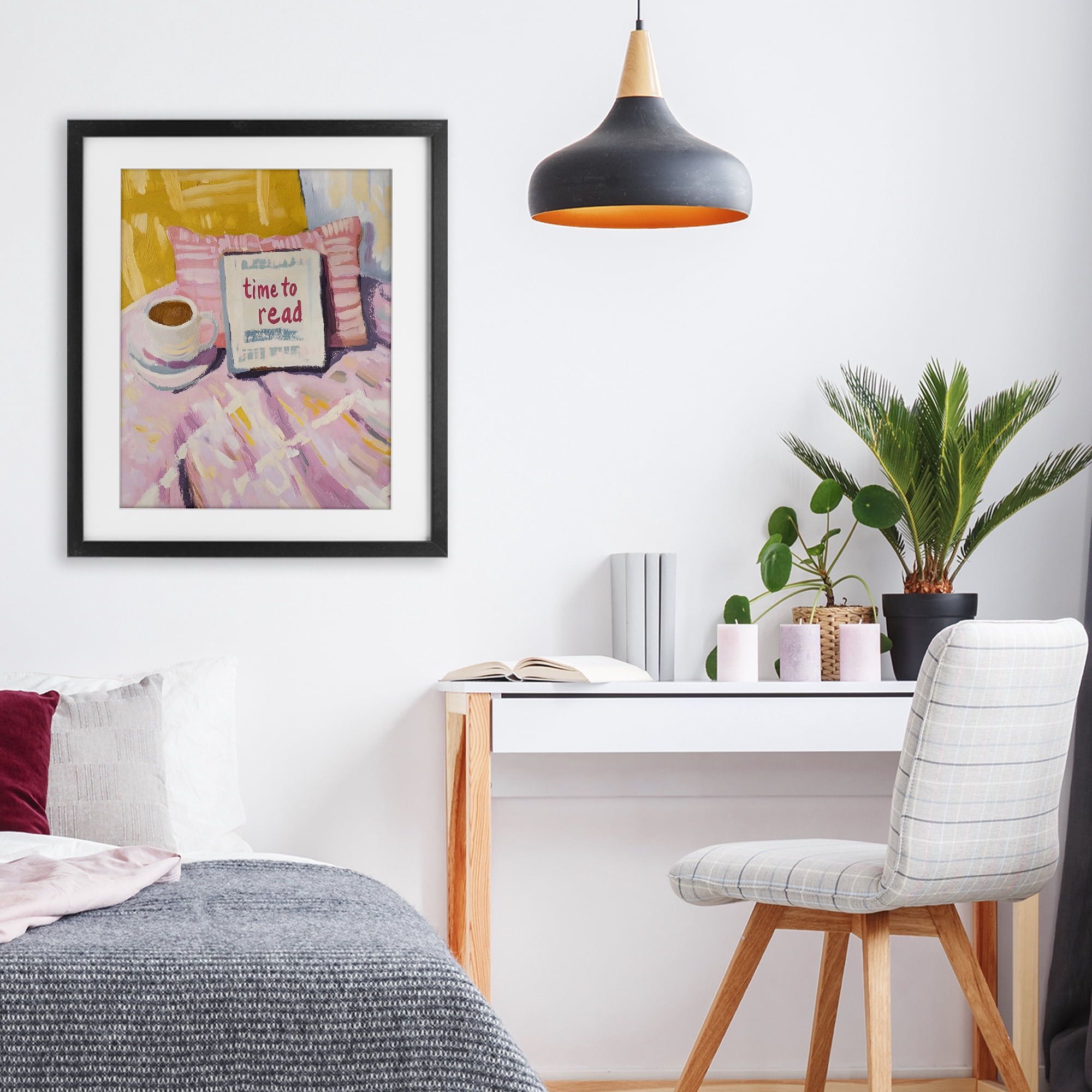Stupell Industries Time To Read in Morning Black Framed Print Under Glass, design by The Prints Vibe