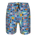 thumbnail image 4 of Yiaed Cute Flat Fish Print Men's Swim Trunks with Lining Quick Dry Sports Shorts Beach Shorts Boardshorts-Large, 4 of 5