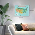 thumbnail image 2 of Naloa USA Tourist Map Print Canvas Picture,Wall Pictures, Modern Decorative Poster,Art Prints for Bedroom, Toilet, 40 x 30 cm, Built-in Wooden Frame, 2 of 6