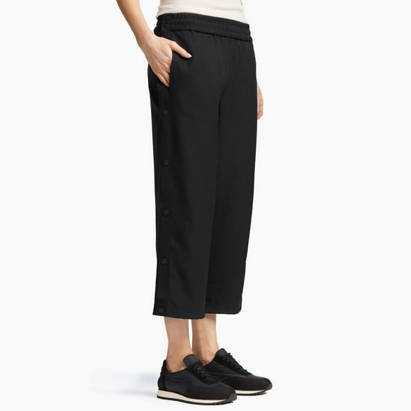 $350 James Perse WMPC1715 Matte Crepe Snap Pant Black ( 4 )
