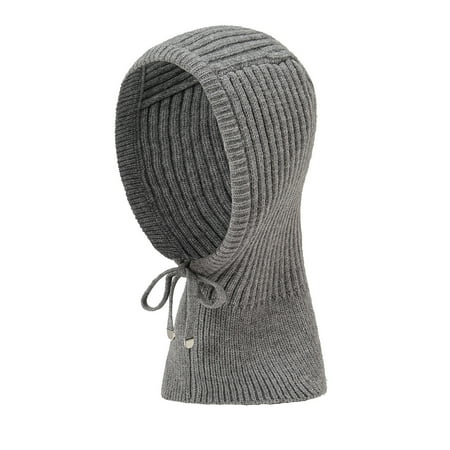 Knitted Beanie Hat for Men Winter Masks Drawstring Full Face Ski Balaclava Unisex Casual Neck Warmer Brimless Cap