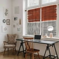 thumbnail image 5 of Brown Striped Tier Curtains 54 Inch Length, Farmhouse Stripes Modern Abstract Art Cafe Short Curtains for Bathroom Over Sink, Small Kitchen Curtain Light Filtering Tiered Drapes 2 Panels 27.5"Wx54"L, 5 of 8