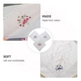 thumbnail image 2 of Shisuyan Cotton Ladies Handkerchiefs Embroidered Design White With Purple 3Pcs 11In, 2 of 9