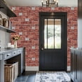 thumbnail image 6 of Peel and Stick Wallpaper Contact Paper Red Brick Wall Ornate White Decorative Tiles Self Adhesive and Removable 17.7in x 118in, 6 of 8