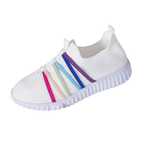 Zapatillas deportivas de mujer, de malla de color liso, transpirables, cómodas, informales y ligeras, para correr