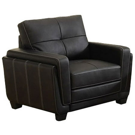 Furniture Of America Blacksburg Black Leatherette Upholstered Living Room Chair