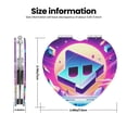 thumbnail image 3 of Lsque Geometry Dash Pattern Cosmetic Mirror 2.6 Inch Round Handheld Travel Pocket Makeup Mirror, 3 of 8