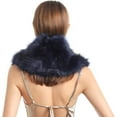 thumbnail image 2 of Collier en Fausse Fourrure pour Femmes, Foulard d'Hiver pour Dames, Cache-Cou (Marine), 2 of 4