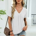 thumbnail image 5 of Sexlip Women's Casual Summer T Shirts Short Sleeve V Neck Tops Tshirts White XL, 5 of 6