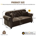 thumbnail image 2 of AENKYO 63" Chesterfield Velvet Loveseat, Mid-Century Modern 2-Seat Sofa with Nailhead Trim and Tufted Back, Brown, 2 of 8