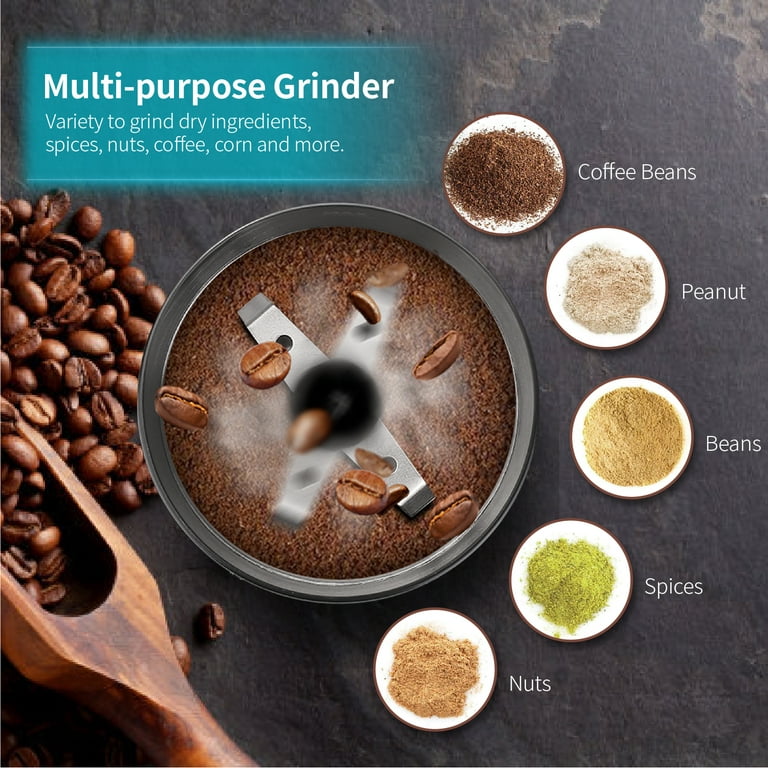 Gevi Coffee Grinder, Gevi Electric Coffee Grinder, Quiet Grinder with  Staninless Steel Blade for Coffee Beans, Peanut, Beans, Spice, Nuts and  More