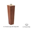 thumbnail image 3 of Uxcell Furniture Legs 8 Inch(200mm) Set of 4 Square Solid Wood Couch Legs, Brown, 3 of 7