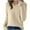 Beige, variant on Admvng Sweaters for Women Solid Color Long Sleeved V-neck Knitted Sweater Thin Cardigan Sweater Top, Size S-2XL