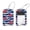 multicolored 3, variant on 2 Pack Leather Luggage Tag with Stainless Steel Loop, Blue Turtle Wave Stripe Pattern Baggage Handbag Travel Suitcase Tags with Name ID Card Perfect to Quickly Spot Luggage Suitcase