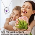 thumbnail image 4 of TINGN Birthday Gifts for Mom Birthstone Necklace 925 Sterling Silver Heart Birthstone Necklace for Mom Jewelry Anniversary Christmas Valentines Mothers Day Birthday Gifts, 4 of 5