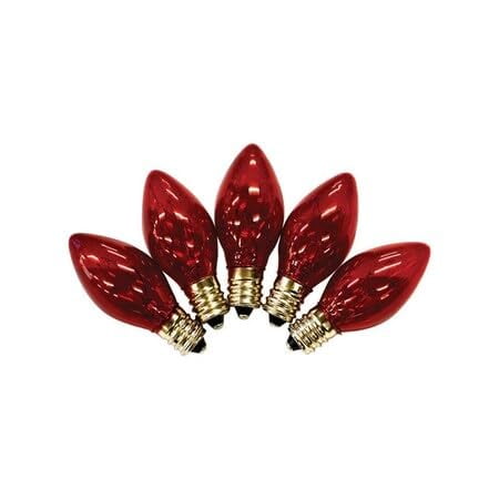Bombillas navideñas C7, luces navideñas brillantes rojas, juego de 3