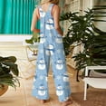 thumbnail image 3 of Women Christmas Outfit Stylish Women's Casual Christmas Print Jumpsuit Featuring Convenient Side Pockets For Everyday Comfort And Festive Seasonal Fashion Blue M, 3 of 5