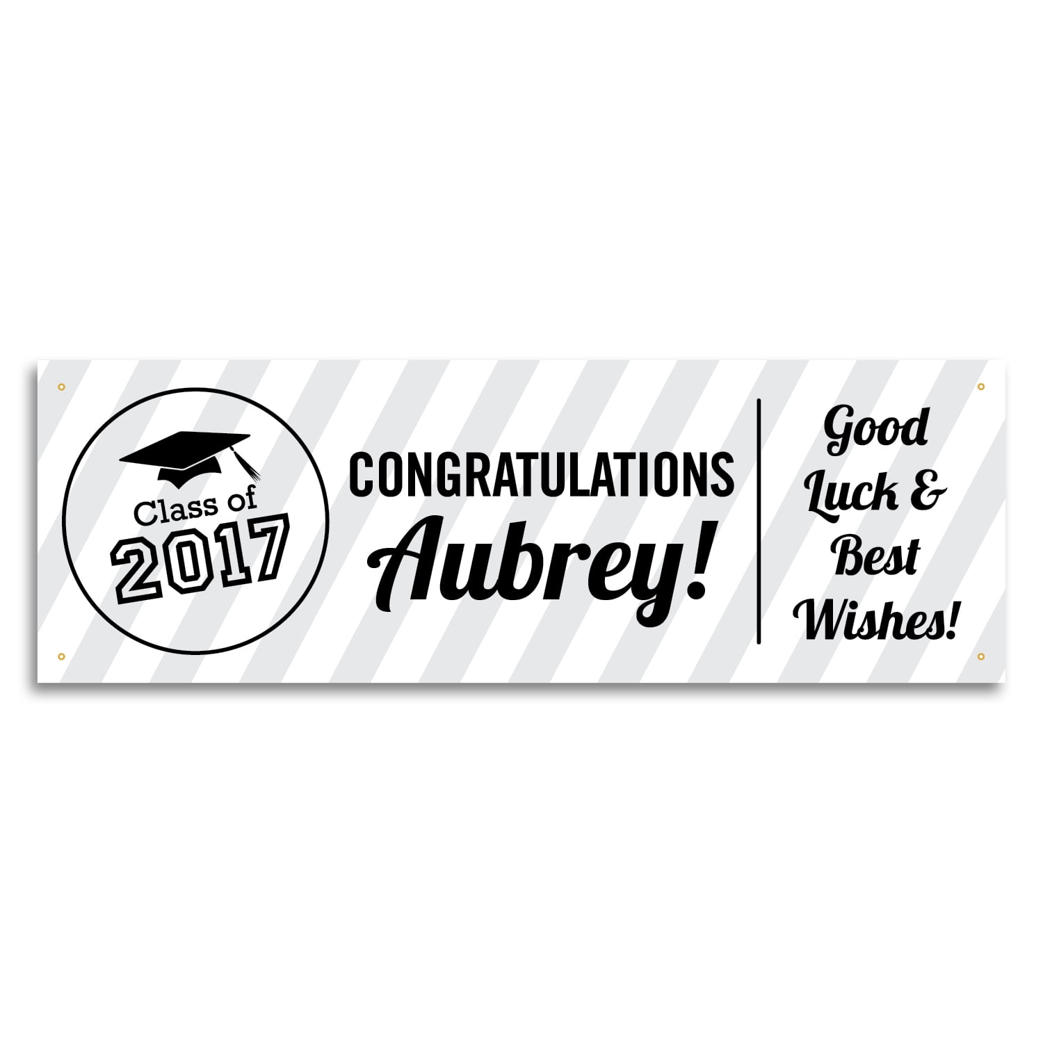 Personalized Graduation Party Banner, White