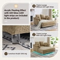 thumbnail image 2 of Ktaxon Jacquard Plush Fabric Chaise Lounge, Sofa Bed with Acrylic Legs, Floating Sleeper with Pillow Armrest, 2-Person Seating for Living Room & Game Room Khaki, 2 of 9