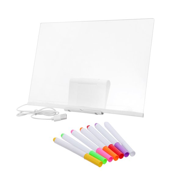 WHAMVOX 1Jgo Panel Acrílico LED Para Dibujo Y Notas Con Luz USB Para Espacios Domésticos