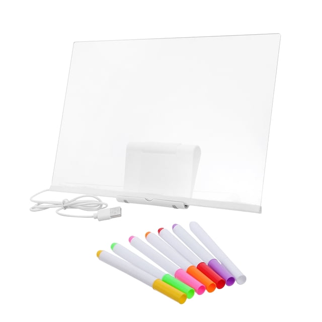 WHAMVOX 1Jgo Panel Acrílico LED Para Dibujo Y Notas Con Luz USB Para Espacios Domésticos