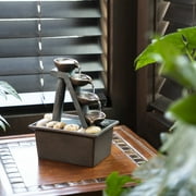 Alpine Corporation 8" Tall Indoor/Outdoor 4-Tier Step Tabletop Fountain