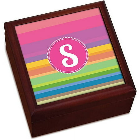 Personalized Rainbow Stripes Stripes Keepsake Box