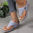 thumbnail image 3 of Orthopedic Flip Flop Wedge Sandals for Women With Arch Support Boho Comfort Walking Slip on Thongs Sandals, 3 of 8