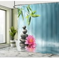 thumbnail image 5 of Ambesonne Lotus Flower Shower Curtain, Spa Theme Rocks, 69"Wx75"L, Blue Pink Green, 5 of 5